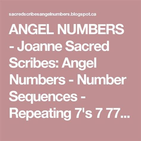 777 angel number joanne|Joanne Scribes Angel Numbers: A Deep Dive into .